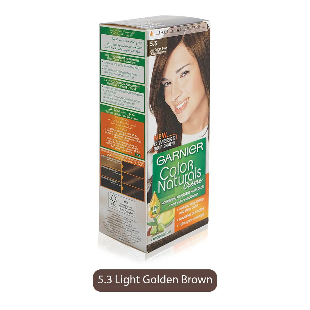 Garnier صبغة Color Naturals درجة 5.3 بني ذهبي فاتح