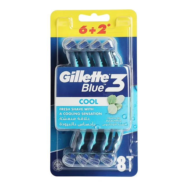 Gillette Blue 3 Cool Disposable Razor - 8 Pieces