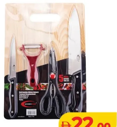 Kitchenmark Wooden Cutting Board with Kitchen Tool Set