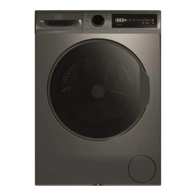 Black+Decker Front Load Washing Machine, Inverter Motor, 1400 RPM, Touch Panel – BXWMF9120.001IVS Dark Grey
