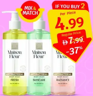 Maison Fleur Antibacterial Body Wash Assorted