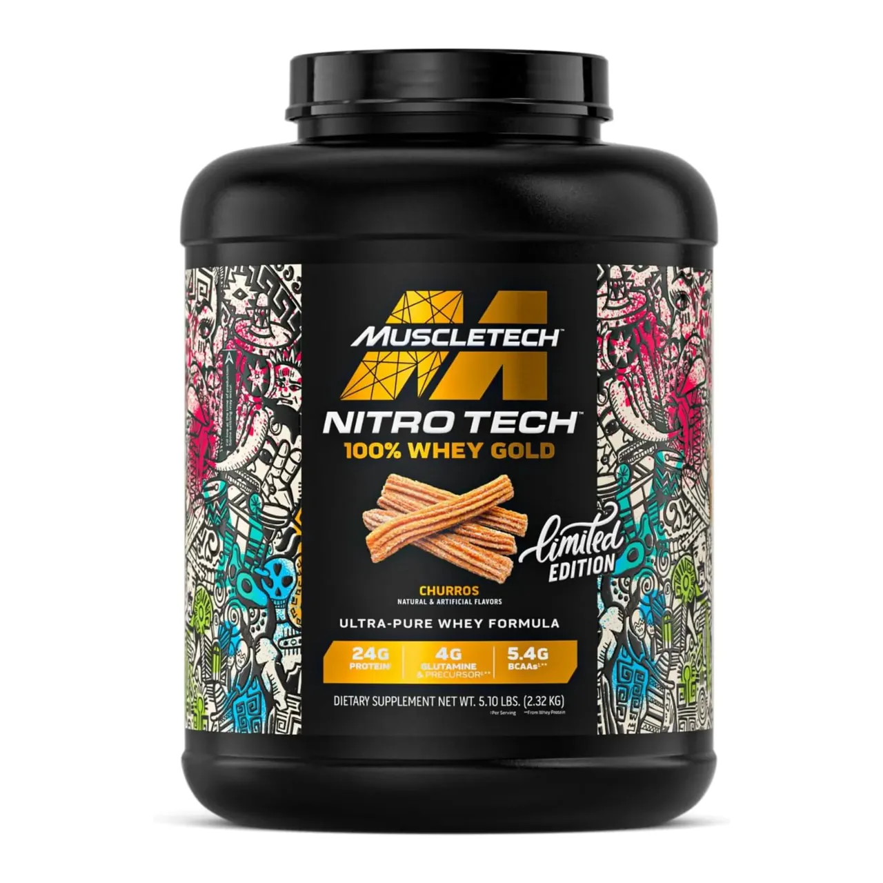 muscletech Nitro Tech Whey Gold بطعم Churros 5 lbs