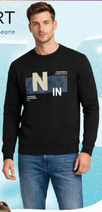 Men's Winter Roundneck Full Sleeve T-shirt Assorted