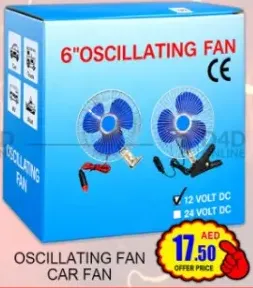 Oscillating Fan Car Fan 12V/24V Dc
