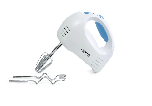 krypton KNHB6043 150W Hand Mixer - Professional Electric Handheld Food Collection For Baking - 7 Speed Function With Turbo Function, Includes Stainless Steel Beaters & Dough Hooks- 2 Years Warranty