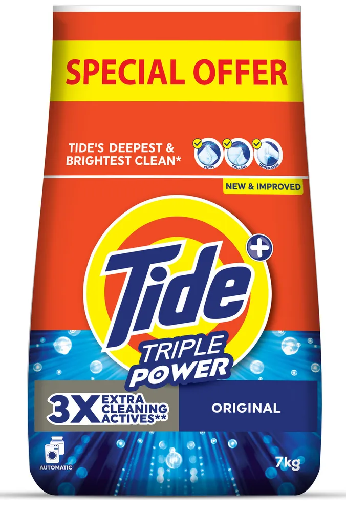 Tide منظف غسيل أوتوماتيك بالقوة الثلاثية الأصلي Triple Power Automatic Original