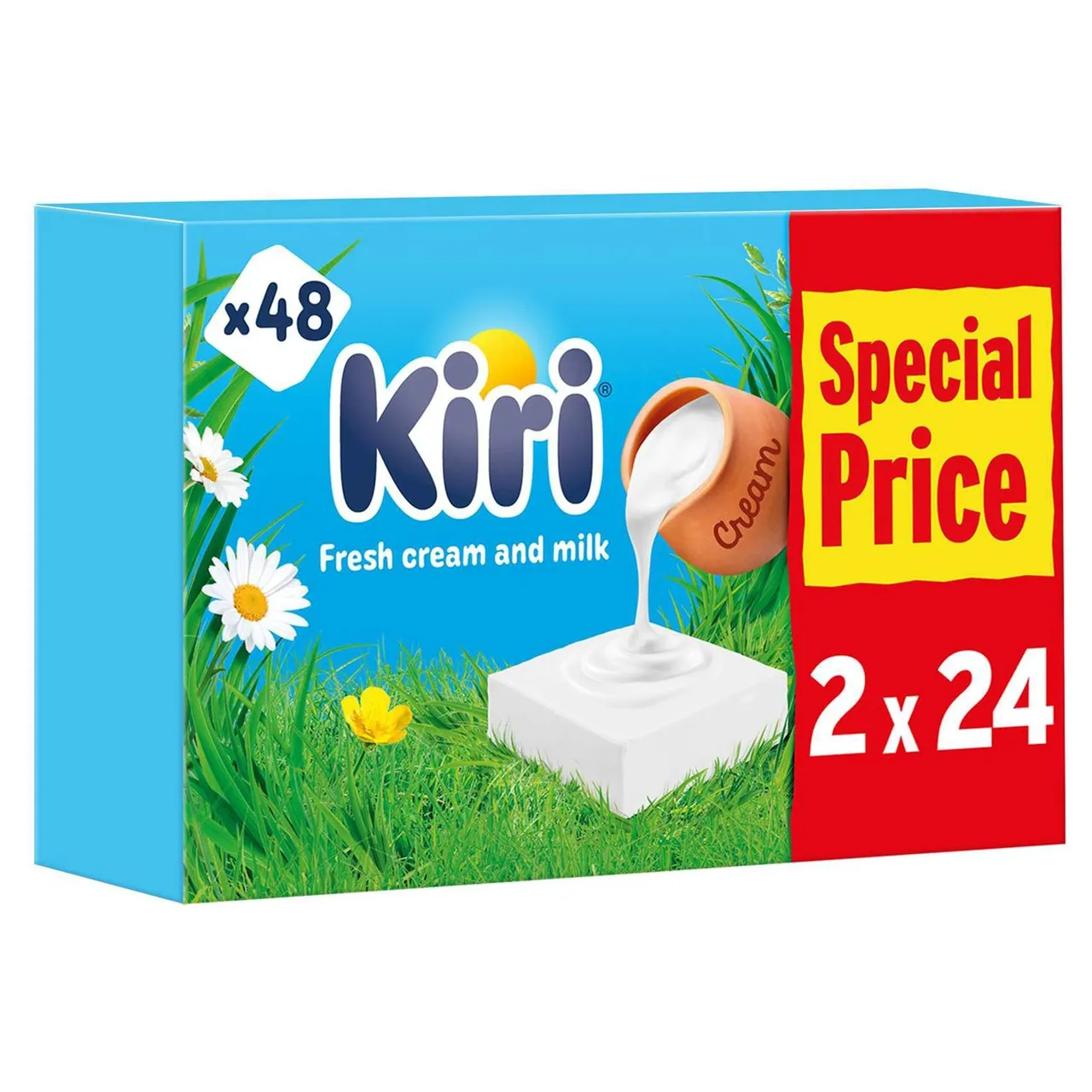 Kiri جبنة كريمية مربعات، 2x24 حصة