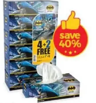 Batman White Facial Tissue Blue 2ply