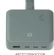 commo شاحن جداري بـ3 منافذ Aectc100A3Ccgr، 100W
