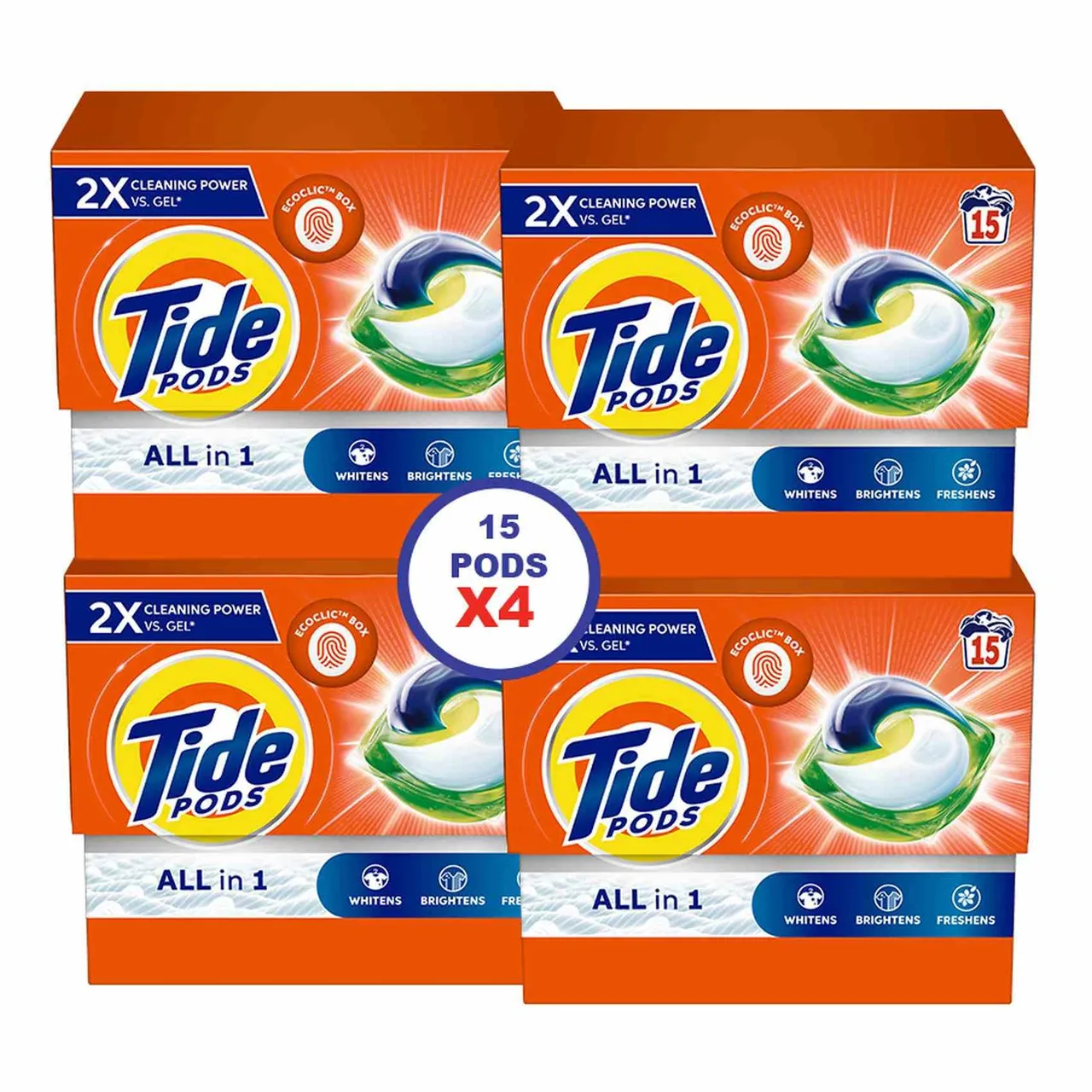 Tide كبسولات غسيل الكل في واحد عادية 15 كبسولة