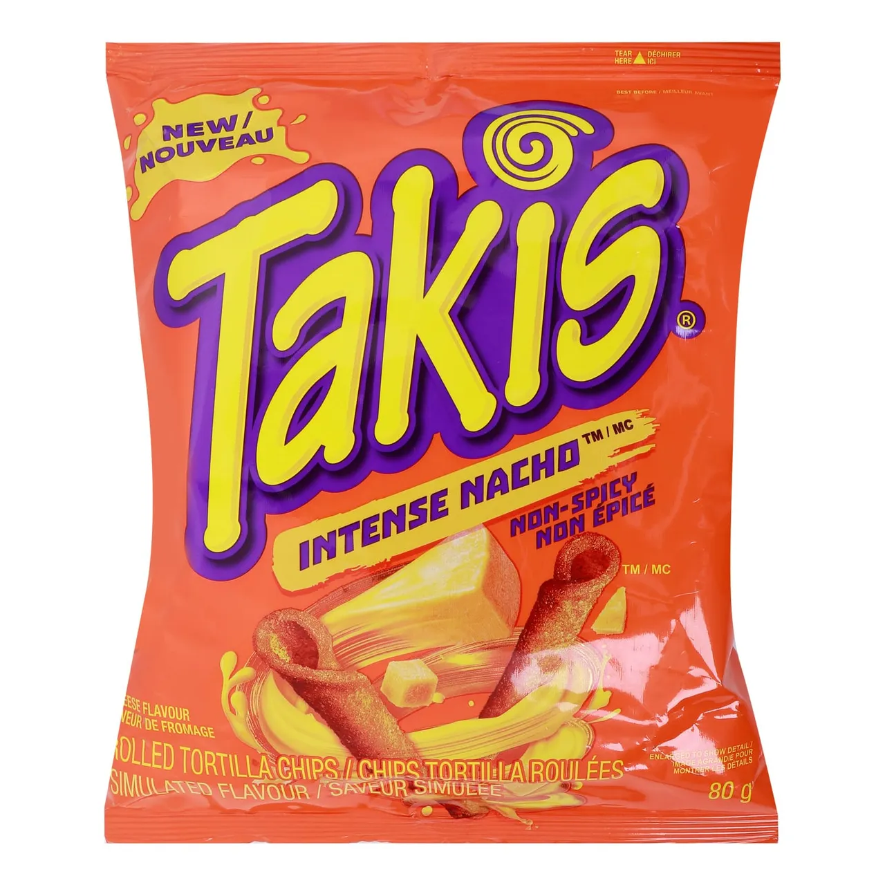 Barcel رقائق تورتيا ملفوفة Takis Intense Nacho غير حارة