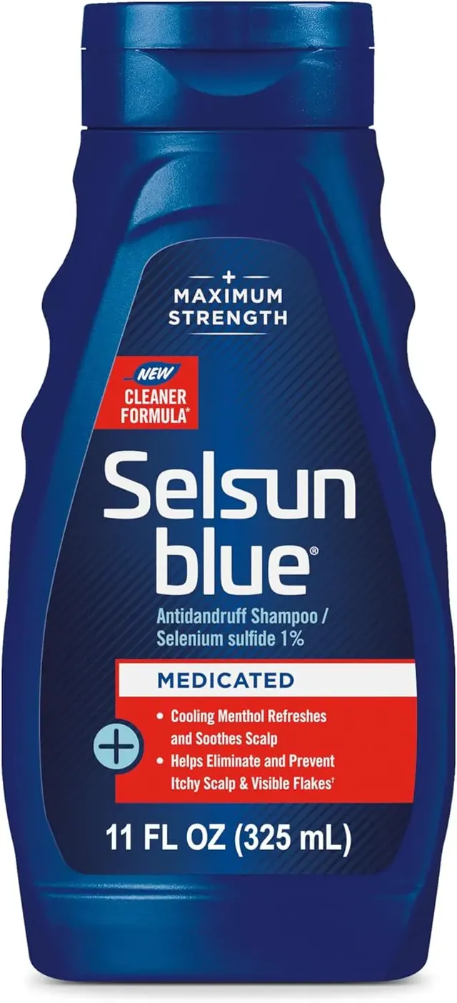 selsun Blue Medicated Anti-Dandruff Shampoo With Menthol, 11 Fl. Oz., Maximum Strength, Selenium Sulfide 1%