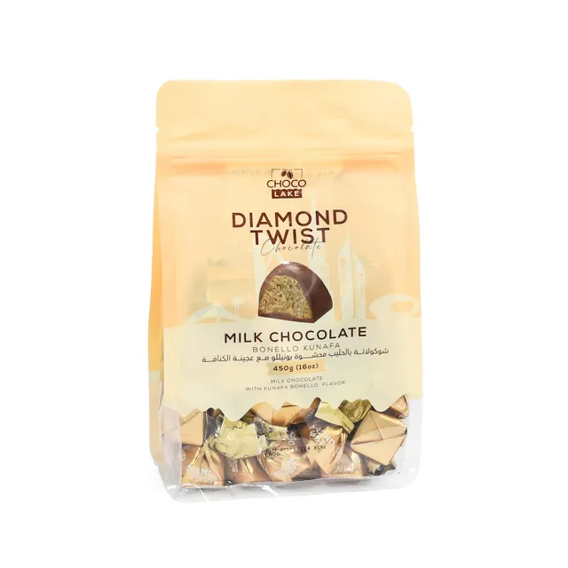Choco Lake Diamond Twist Milk Chocolate With Kunafa Bonello