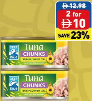Deep Blue Tuna Chunk in Sunflower Oil