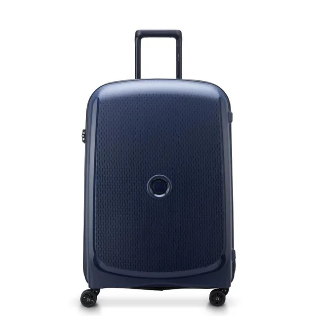 Delsey Belmont Plus Non Expandable 71 cm Check-In Luggage 4 Double Wheel Trolley blue
