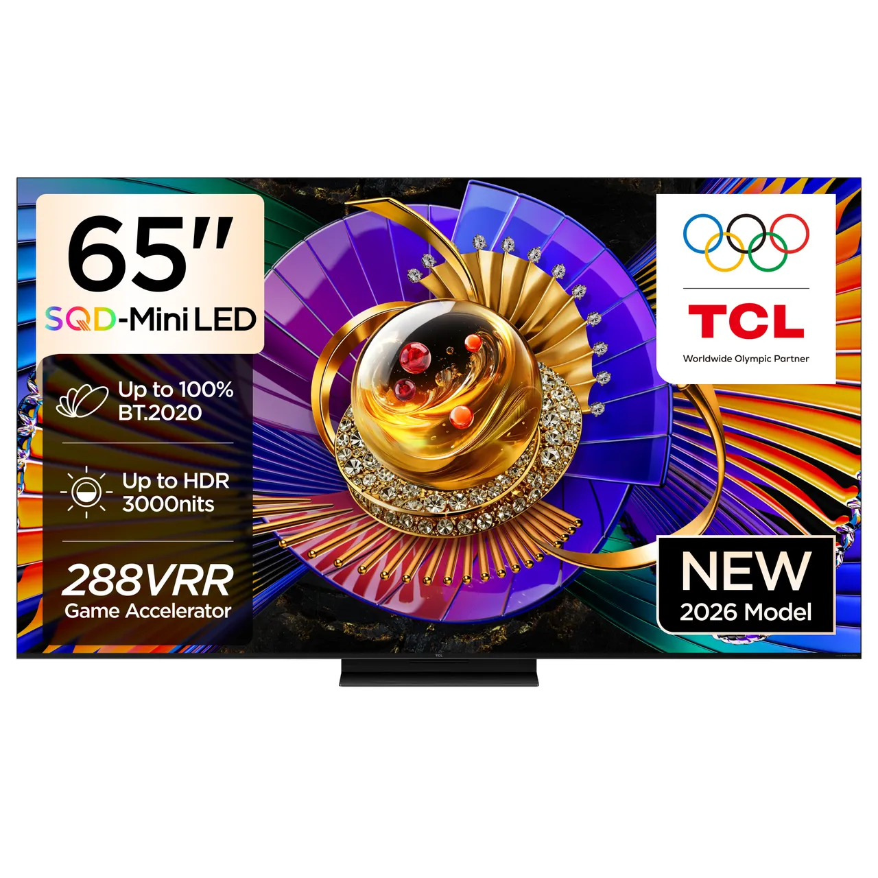 TCL تلفاز 65 إنش SQD-Mini LED 4K Google TV | معالج TSR AiPQ | حتى HDR 3000nits | مسرع ألعاب 288 VRR | موديل 2026