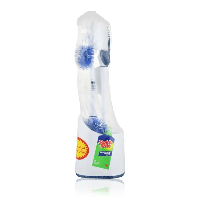 Scotch Brite 3M Bowl and Rim Brush Set - White/Blue