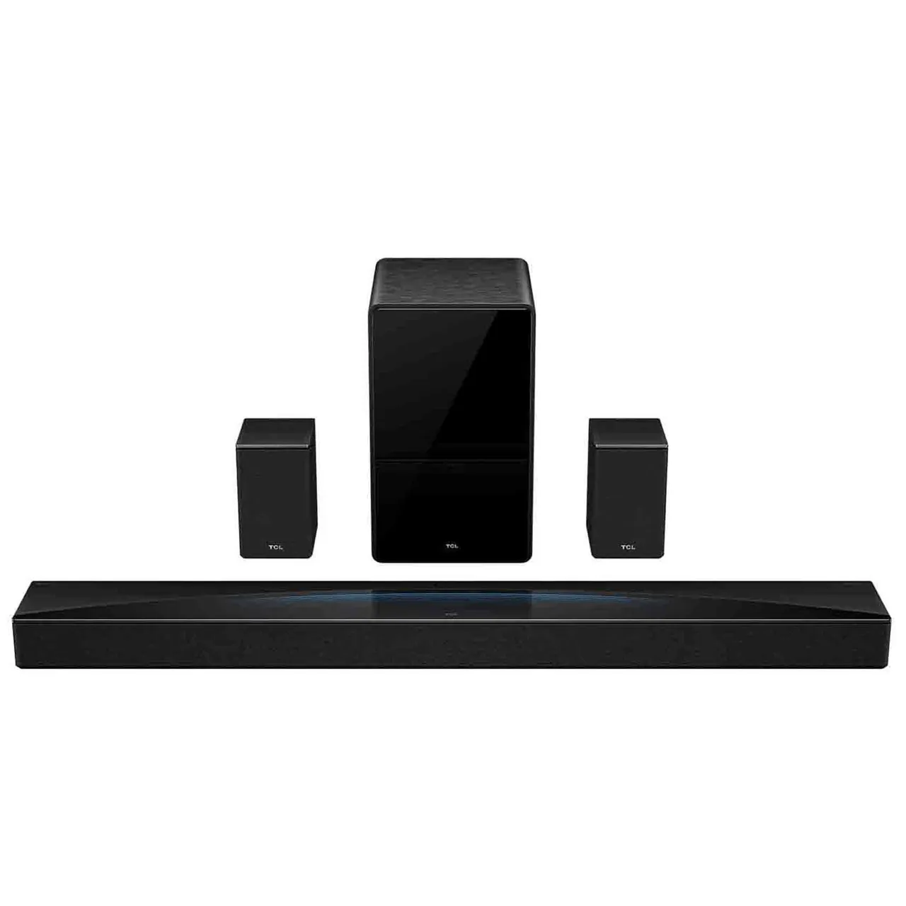 TCL مكبر صوت Soundbar Q85H Pro 7.1.4 قناة مع مضخم صوت لاسلكي وسماعات خلفية، Dolby Atmos و DTS:X، أسود