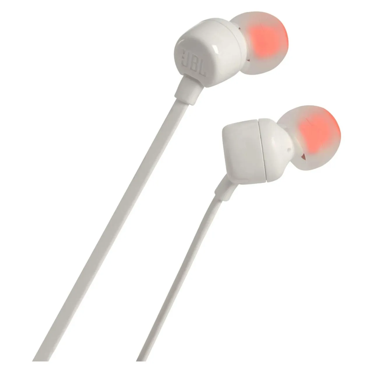 JBL سماعات أذن سلكية Tune 110 بصوت باس عميق وقوي Pure Bass، أبيض