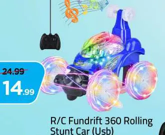 سيارة حركات بهلوانية دوارة R/C Fundrift 360 مع Usb