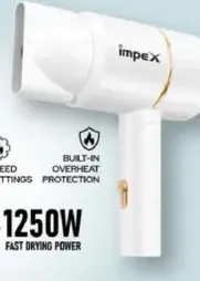 Impex Hair Dryer Hd1K5, 1250W