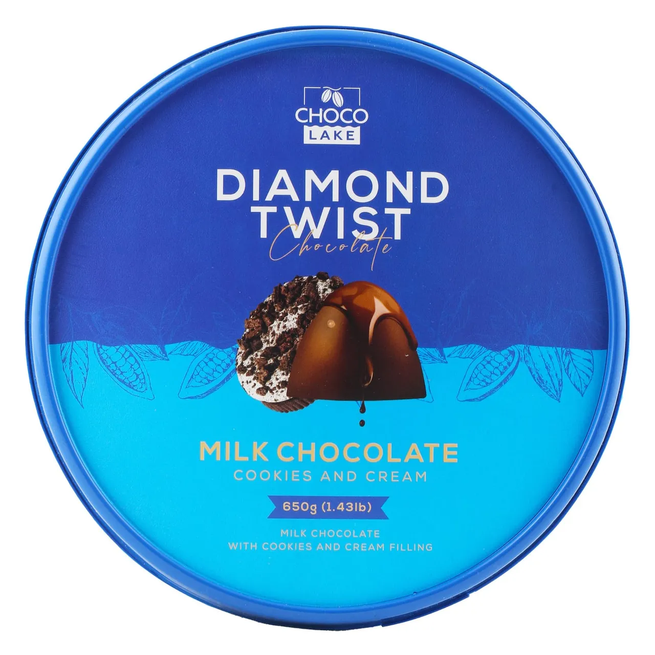 Choco Lake كوكيز شوكولاتة الحليب بالكوكيز والكريم Diamond Twist علبة