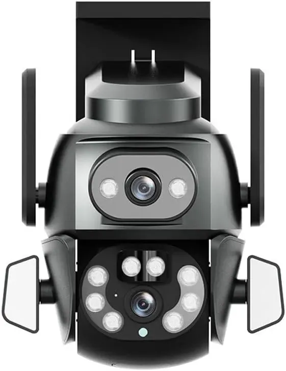 crony كاميرا Cg-Q821A بعدسة مزدوجة Gun-Ball بدقة 4MP وواي فاي عبر تطبيق Carecampro
