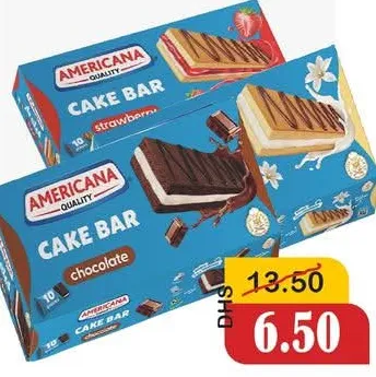 Americana Uncoated Cake Bar Choco / Strawberry / Vanilla