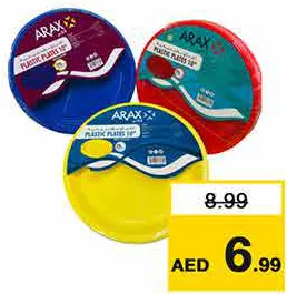 Arax Plastic Plates Assorted