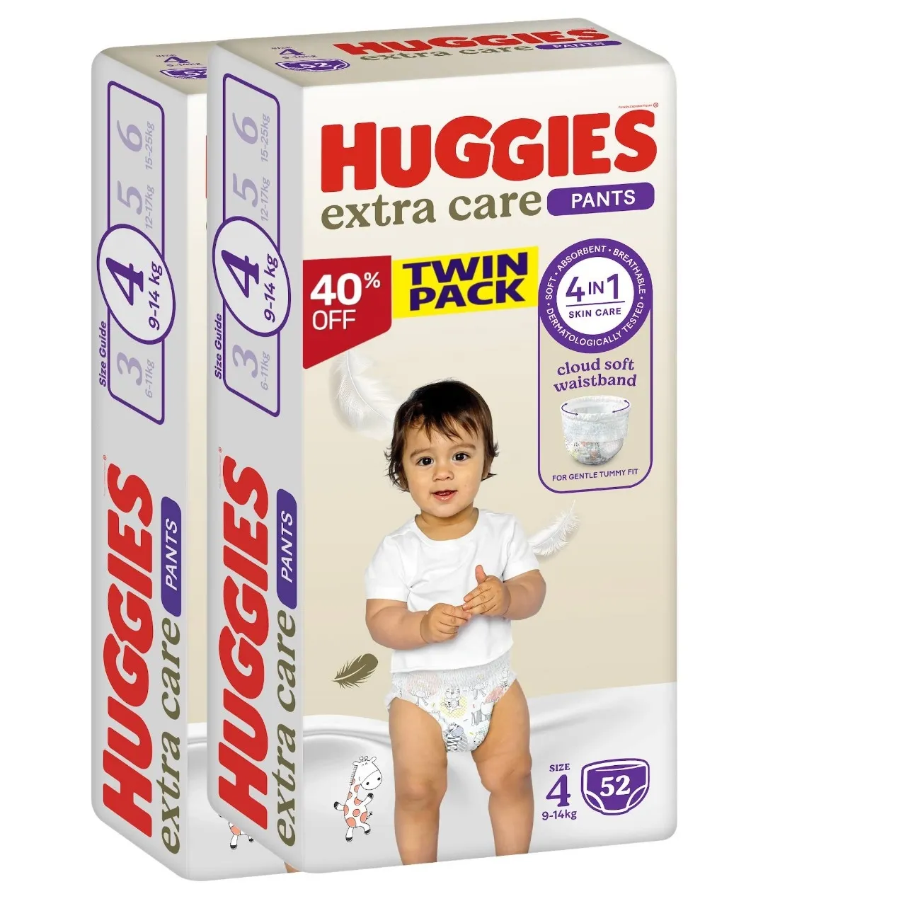 Huggies حفاضات كلوت مقاس 4 (9- ) - 2 x 52's