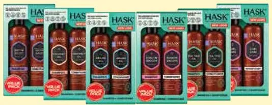 HASK Shampoo & Conditioner X2 Value Pack Assorted