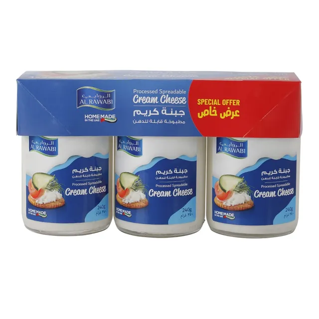 Al Rawabi Cream Cheese Spread 240Gmx3Pcs
