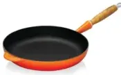 Hotchef مقلاة مسطحة بمقبض خشبي