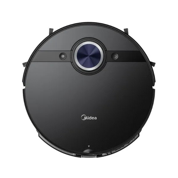 Midea Robot Vacuum Cleaner, 4000Pa Strong Suction, BLDC Motor, App & Voice Control Msmartlife, Dust Bin In Station is for 45 days, Carpet Sensor, Display Screen, Black S8+