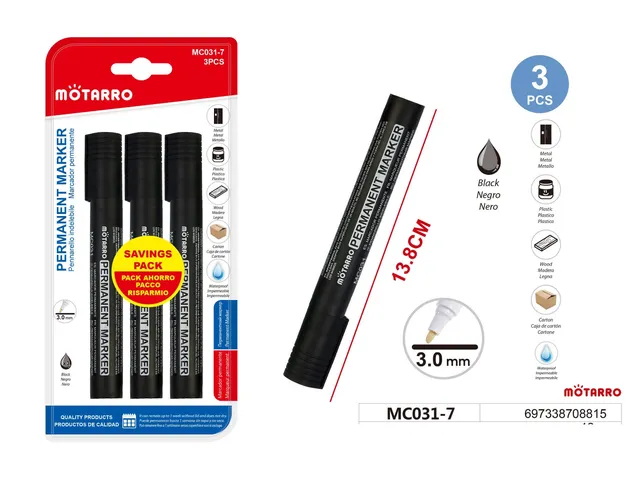 PMT Perm Marker 3Pc MC031-7
