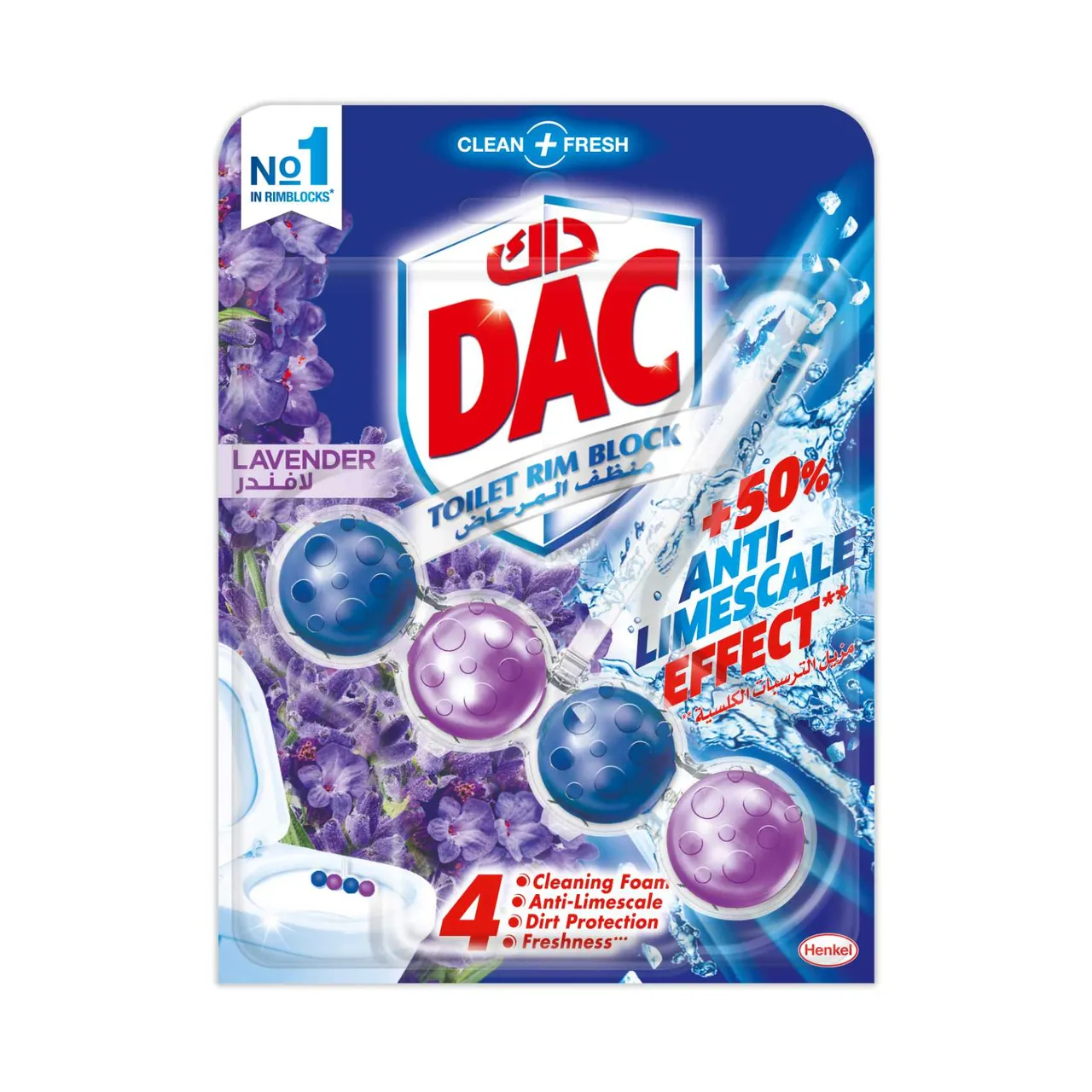 Dac قالب Clean And Fresh لحافة المرحاض برائحة اللافندر