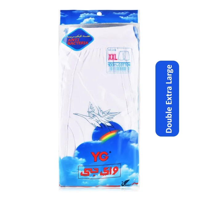 Y.G YG Anti Bacteria Brief for Men's - White, Double Extra Large