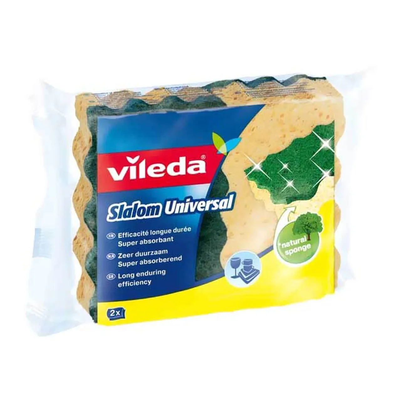 Vileda إسفنجة تنظيف فوم عالمية متعددة الألوان من Slalom، 2 PCS