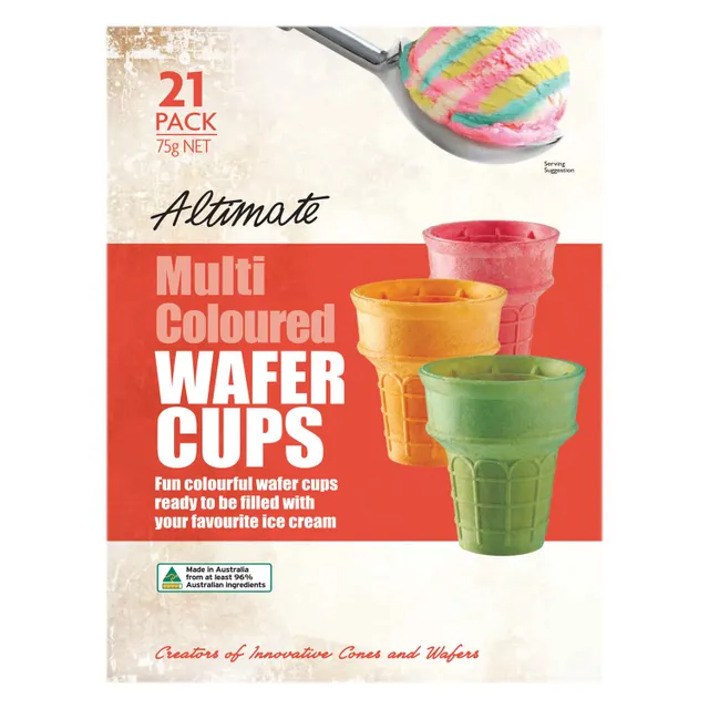 Altimate Foods Multi Coloured Wafer Cups 21 pcs