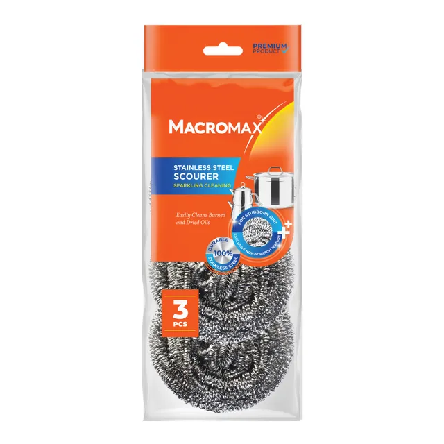 Macromax Stainless Steel Scourer - 3 Pcs