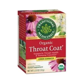 Traditional Medicals Throat Coat Lemon Echinacea Tea Bags