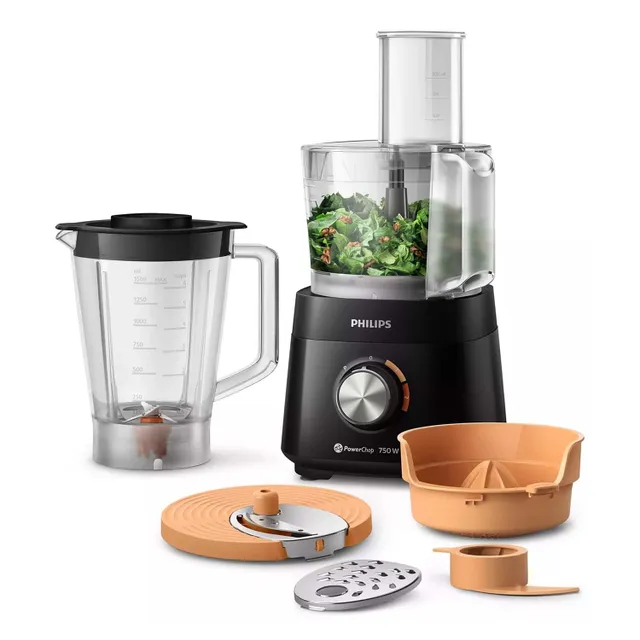 Philips 5000 Series Food Processor, 750 W, Black, HR7302/90