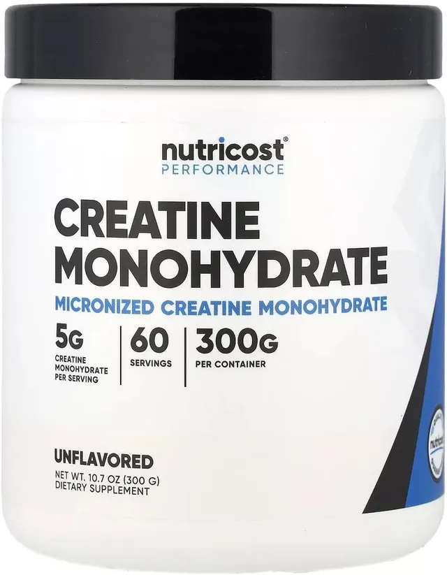 Nutricost Creatine Monohydrate Micronized Powder, per Serving, 60 Servings, Unflavored, Non-GMO, Vegan