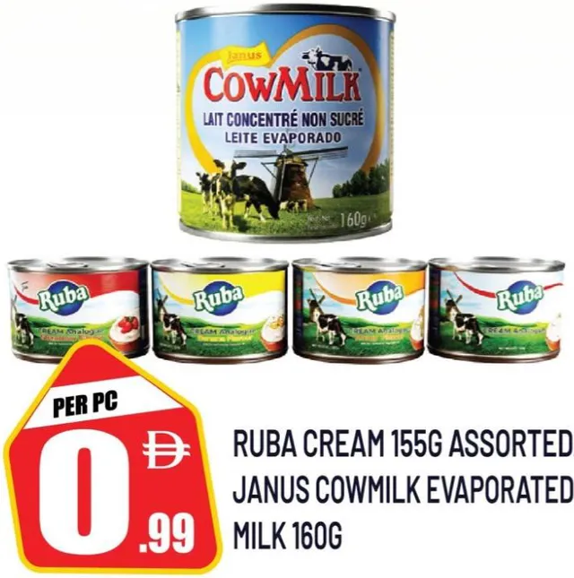 Ruba / Janus Cowmilk Cream / Evaporated Milk ASSORTED