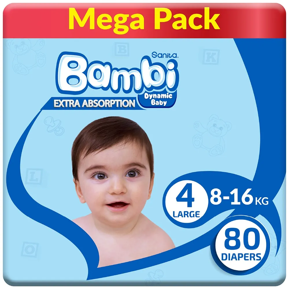 Sanita حفاضات أطفال مقاس 4 (8- ) Bambi - 80 Pcs
