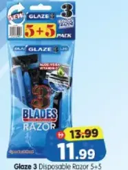 Glaze Disposable Razor 3 Blades