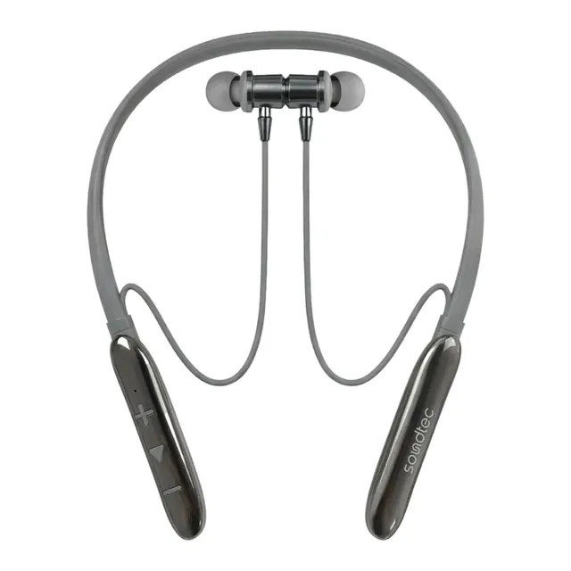 Porodo Soundtec Auraband In-Ear Neckband Earphones, ENC, Silver, PDMT30