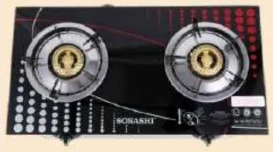 Sonashi موقد غاز زجاجي 2in1 Sgb-205G