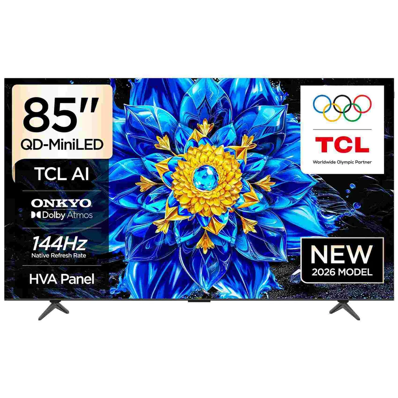 TCL تلفاز ذكي Google مقاس 85 بوصة بدقة 4K Ultra HD QLED موديل P8L أسود