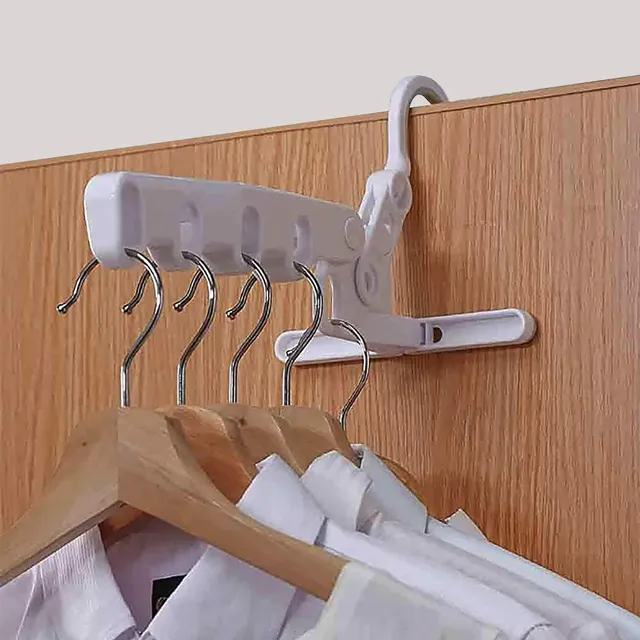 aiwanto 5 Hole Folding Hanger Storage Wall Mounted Drying Clothes Rack Outdoor Cloth Storage Rack